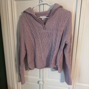 Olive & Oak Lilac Cable Knit Turtleneck Sweater
